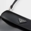 Prada Cleo スモール ブラッシュドレザー ショルダーバッグ（フラップ付き）