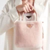 Prada Panier Mini Shearling Bag