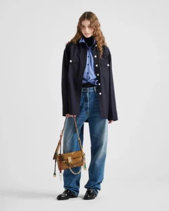 Prada Soft スモール レザー ショルダーバッグ（チャーム付き）