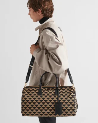 ミディアム Prada Symbole 刺繍 ファブリック トラベルバッグ