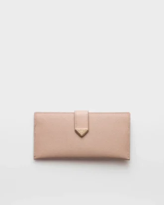 大型Saffiano＆レザーウォレット