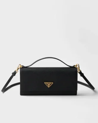 ショルダーストラップ付きSaffianoレザーウォレット