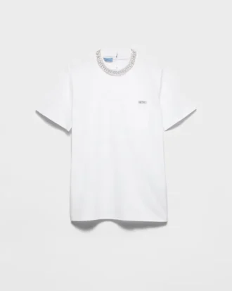 刺繍入りジャージーTシャツ