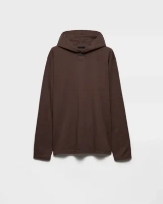 長袖コットンフーディーTシャツ