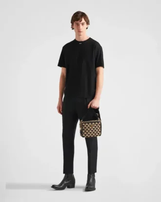 ロゴ入りストレッチコットンTシャツ