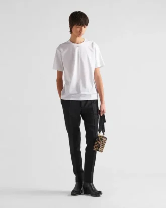 ロゴ入りストレッチコットンTシャツ