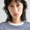 長袖ストライプジャージーTシャツ
